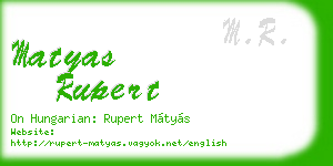 matyas rupert business card