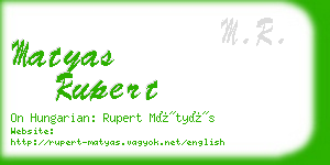 matyas rupert business card